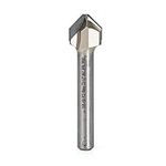 Amana Tool DRB-450 Polycrystalline Diamond (PCD) Tipped Double Edge Folding V-Groove 90 Deg. x 0.090 Tip Cut Width x 1/2 D x 3/8 CH x 1/4 SHK x 2 Inch Long Router Bit