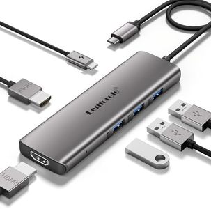 Lemorele MacBook hub Docking Station Dual Monitor Multi-Stream Transport, 6 in 1 USB C Laptop Docking Station w/4K HDMI, 3 USB 3.0, 100W Charging Port, for MacBook Air Pro M1 M2 Mac OS 10.15