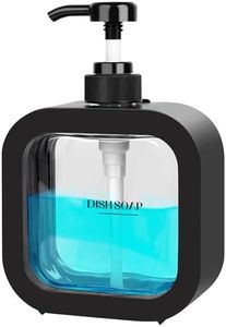 Richenda Hand Soap Dispenser Bathroom, Modern Dish Soap Dispenser for Kitchen Sink, Small Plastic Soap Dispenser for Body Wash, Shampoo, Hand Sanitizer, Lotion Dispenser-500ml - Black