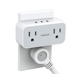 Multi Plug Outlet Extender with USB, TESSAN Wall Plug Expander with 2 Multiple Outlet Splitter, 3 USB Wall Charger, 1875W Electrical Power Adapter for Cruise Ship, Home, Office, Dorm Room Essentials