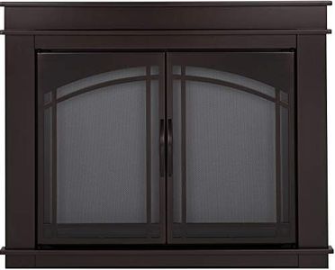 Pleasant Hearth FN-5701 Fenwick Fireplace Glass Door, Oil Rubbed Bronze, Medium