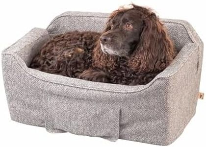 Snoozer Dog Car Seat with Storage Tray: Lookout II Dog Booster Car Seat for Pets up to 34lbs, Helps Alleviate Travel Sickness & Fear for Dogs, Removable Washable Cover – Palmer Dove, Size Large