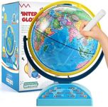 Interactive Globe for Kids Ages 6-12 | Educational Toys with Smart Pen, 300+ Geography Test Games | World Earth Learning Globe for Kids Ages 6 to