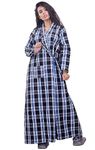 CLYMAA Women's Exclusive Winter Warm Housecoat/Rapper/Robe/Full Open Nighty (WHC212500BLS) Blue