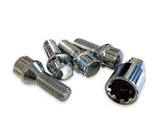 BIMECC M14x1.25 Locking Wheel Bolts/Nuts - Silver - 60 Degree - BMW 3 Series F30 / F31 | 4 Series | 5 Series F10 / F11