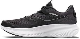 Saucony Men's Ride 15 Walking Shoe, Black White, 9 UK