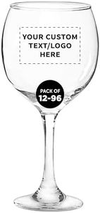 Custom Premiere Wedding Wine Glasses 20.5 oz Set of 12/48/96, Personalized Bulk Pack - Restaurant Glassware, Perfect for Red Wine or White Wine - Clear