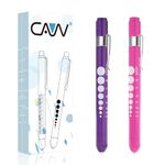 Diagnostic Medical Penlight (2 Packs), CAVN Mini Reusable LED Penlight Flashlight Pen Torch, Torch Doctor Nurse EMT Emergency Pen Light (Purple + Pink)