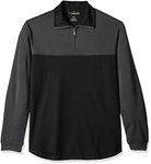 Haggar Men's Long Sleeve Big-Tall Polyester Knit Polo - Gray - Large Tall