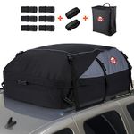 Car Roof Bag, Folding Roof Top Box Storage Bag Waterproof Roofing Rack Bag for Travel and Luggage Transport, Cars, Vans, SUVs, Black (580L/1000D)