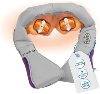 VITALmaxx Shiatsu Nackenmassagegerät | Massagegerät mit Wärme für Schulter, Nacken, Rücken und Beine | 3 in 1 Knetmassage, Vibtrationsmassage und Wärmetherapie | 4 Rotierende Massagebälle [Flieder]