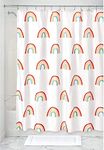 DRAPERI PEVA Shower Curtain for Bathroom | Rainbow Design Waterproof Plastic Curtain with FREE 12 Matching Hooks | Washroom Partition, Shower Screen, Glass Door & Outdoor Balcony | 175x180cm pack of 1
