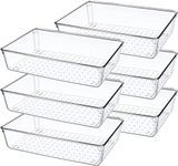 Boniry Drawer Storage Organizer 6 PCS | Drawer Organizer Trays Set Clear Plastic Storage Bins Bathroom Tray Dividers Acrylic Organizer | Dressing Table Organizer