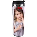 Turquoise Personalised Custom Photo Thermal Mug Coffee Tea Travel Flask | Black Pink Blue Red (Black)