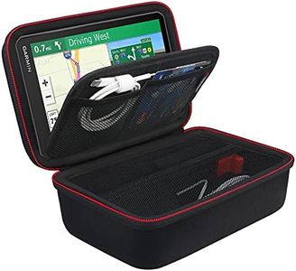 BOVKE Hard GPS Case for 6-7 Inch Garmin DriveSmart 76/65/61, Garmin RV 780/dezl OTR700/OTR610 Garmin Catalyst, GPS Navigator System, Extra Space fit Car Charger, Friction Mount, USB Cable, Black+Black