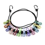 Travel Clothesline, Portable Clothes Line Outdoor with 12 Clips Elastic Clothesline for Indoor Outdoor Balcony Travel Camping Accessories(Multicolour)