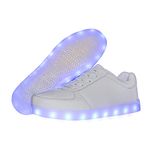 YuanRoad Unisex LED Shoes Light Up Shoes for Women Men LED Sneakers with USB Charging Dancing Shoes, White, 7 Women/5 Men