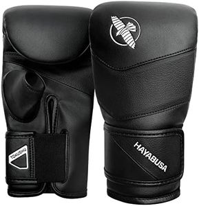 Hayabusa T3 Boxing Bag Gloves for Men and Women, Open Thumb - Black, Large