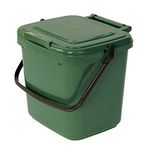 Green Kitchen Compost Caddy - for Food Waste Recycling (7 Litre) - 7L Plastic Composting Bin