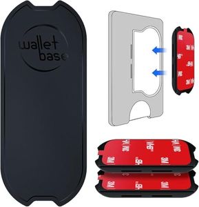 Adhesive Base for Popswallet, Detachable Sticky Back Replacement Compatible with Socket Wallet Plus, 2pcs Swappable Black Attachment Piece Plastic Sleeve with Strip Sticker for Wallet+ & iPhone 16