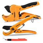 DOMINOX Pipe Cutter, 42mm (1-5/8" O.D.) + 26mm (1-3/8" O.D.) + Deburring Tool (3 Set), Professional Cutting PEX, PVC and PPR Pipe, SK5 Blade and Aluminum Alloy Body