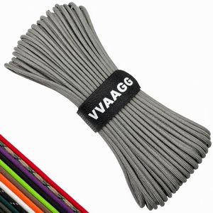 VVAAGG 550lb Paracord Rope 200FT: 4mm Lightweight and Durable Camping Rope 7 Strand Nylon Parachute Cord for Fishing Clothesline Hammock Tent & Survival DIY Bracelet Gray