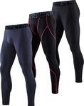 ATHLIO 3 Pack Men's Thermal Compression Pants, Athletic Running Tights & Sports Leggings, Wintergear Base Layer Bottoms LYP43-KRH X-Large