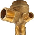 MAXAIR Brass Non Return Valve/Check Valve 3-Port 90° Degree Male Threaded Pnumatic Air Compressor Accessories (G Threaded 1/2 X 3/8 X 1/8")