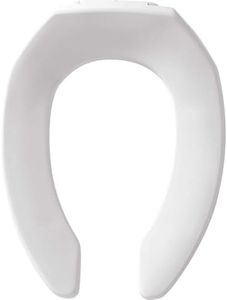 BEMIS 1955SSCT 000 Commercial Open Front Toilet Seat Without Cover Will Never Loosen & Reduce Call-Backs, Elongated, White