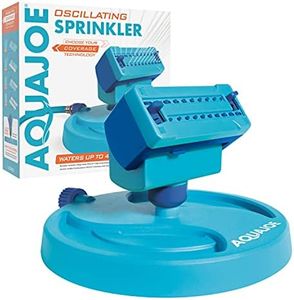Aqua Joe BDL-A0138-P2 20-Nozzle Mini Gear-Driven Oscillating Sprinkler on Sled Base, Customizable Coverage, 4,250 Sq. Ft. Max Coverage