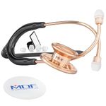 MDF MD One Stainless Steel Stethoscope, Adult, Black Tube, Rose Gold Edition Chestpieces-Headset, MDF777RG11