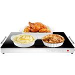 Chefman Electric Food Warmer Buffet Server with Adjustable Temperature Control, Warming Tray for Restaurants, Parties, Events and Home Dinners, 2000W, Glass Top Large 53 x 41 cm Surface, Black