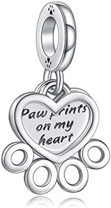 Annmors Dog & Cat Lovers Charms for Bracelet, 925 Sterling Silver Pendant with Cubic Zirconia, Friend of the Paws, Jewellery Collection, Cubic Zirconia