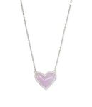 Kendra Scott Ari Heart Adjustable Length Pendant Necklace for Women, Fashion Jewelry, One Size, Gold Brass, Amethyst