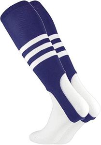 TCK Striped Baseball Stirrups Pattern B (Navy/White, Medium)