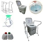 AMAZE Portable Orthopaedic Aid Event Commode Toilet with Folding Arm Rest Frame for Outdoor Camping Picnic