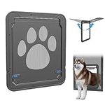 NAMSAN Dog Door for Sliding Door, Inside Opening 12 x 14 inches Pet Door for Screen Door, Screen Porch Doggie Door Cat Door Automatic Closing