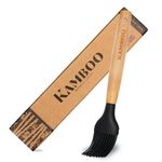 KAMBOO Silicone Pastry Brush - [BPA Free] Silicone Brush with Bamboo - for Baking and Grilling - Removable Head & Heat Resistant up to 200° (20 cm)