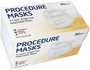 WMS Wisconsin Medical Supplies, 3-Layer Face Masks, MADE IN USA, 1 Pack (50 Masks)