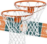 psler Basketball net Outdoor, Basketball Hoop net Standard Basketball net Measures 22 inches and has 12 Loops, suitables for Indoor and Outdoor Professional Competition. (2 Nets (White))