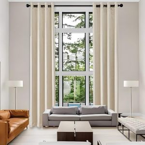 AZRMT Extra Long Curtains Blackout Curtains for High Living Room 2 Story Loft from Floor to Ceiling Tall Window Drapes 1 Panel 52x240 Inches Long (20FT) Beige