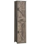 WEENFON Storage Cabinet with 2 Doors & 1 Drawer, Tall Bathroom Cabinet with 6 Shelves, Freestanding Linen Cabinet, for Bathroom, Living Room, Kitchen, Rustic Oak CWFYSG001M