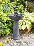 Smart Garden Solar Frog Frolics Umbrella Garden Water Feature Fountain Bird Bath