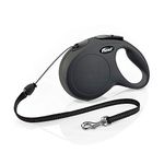 FLEXI New Classic Retractable Dog Leash (Cord), 26 ft, Medium, Black