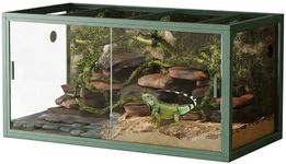 120 gal Bearded Dragon Tank 4 x2 x2 Reptile Terrarium Enclosure with Sliding Glass Doors, Snake Enclosure Heavy Duty Top Screen Ventilation, Easy to Assemble Green
