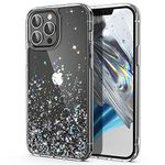 ULAK Designed for iPhone 13 Pro Case Glitter, Clear Sparkly Soft TPU Bumper + Hard PC Back Cover for Women Girls Transparent Protective Phone Case Compatible with iPhone 13 Pro 6.1 inch, Silver Star