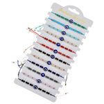 Evil Eye Bracelets, 12 Pcs Evil Eyes Charm Bracelet for Women Adjustable Woven Lucky Protection Friendship Bracelet Anklet for Mom Girl jewelry