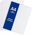 3 Ace Crafts 100 Sheets of A4 White Card Linen 300gsm, A4 Thick Paper for School Arts and Craft, Printing Sheet, Card Making, Wedding Invitations, Christmas, Birthday Cards, Drawing & Crafting