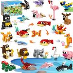 SliBoeyX 24 Pack Animal Party Favors for Kids, 3-in-1 Mini Animal Building Block Toys with 72 Designs, Goodie Bag Stuffers, Classroom Rewards, Birthday Party Gifts for Boys Girls Ages 6–12