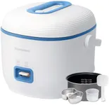 Blue Mini Rice Cooker Small 1 Cup-2 Cup Non-Stick Coated Insert Food Steamer Kitchen Appliances Includes Vegetable Steamer